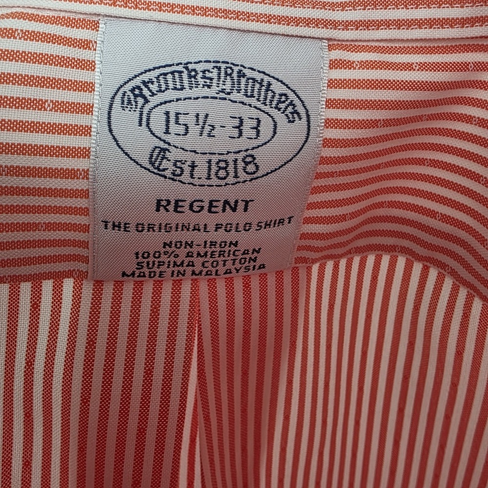 Brooks Brothers Men's Regent Fit Dress Shirt Supima Cotton 15.5-33 Non Iron - Picture 8 of 8
